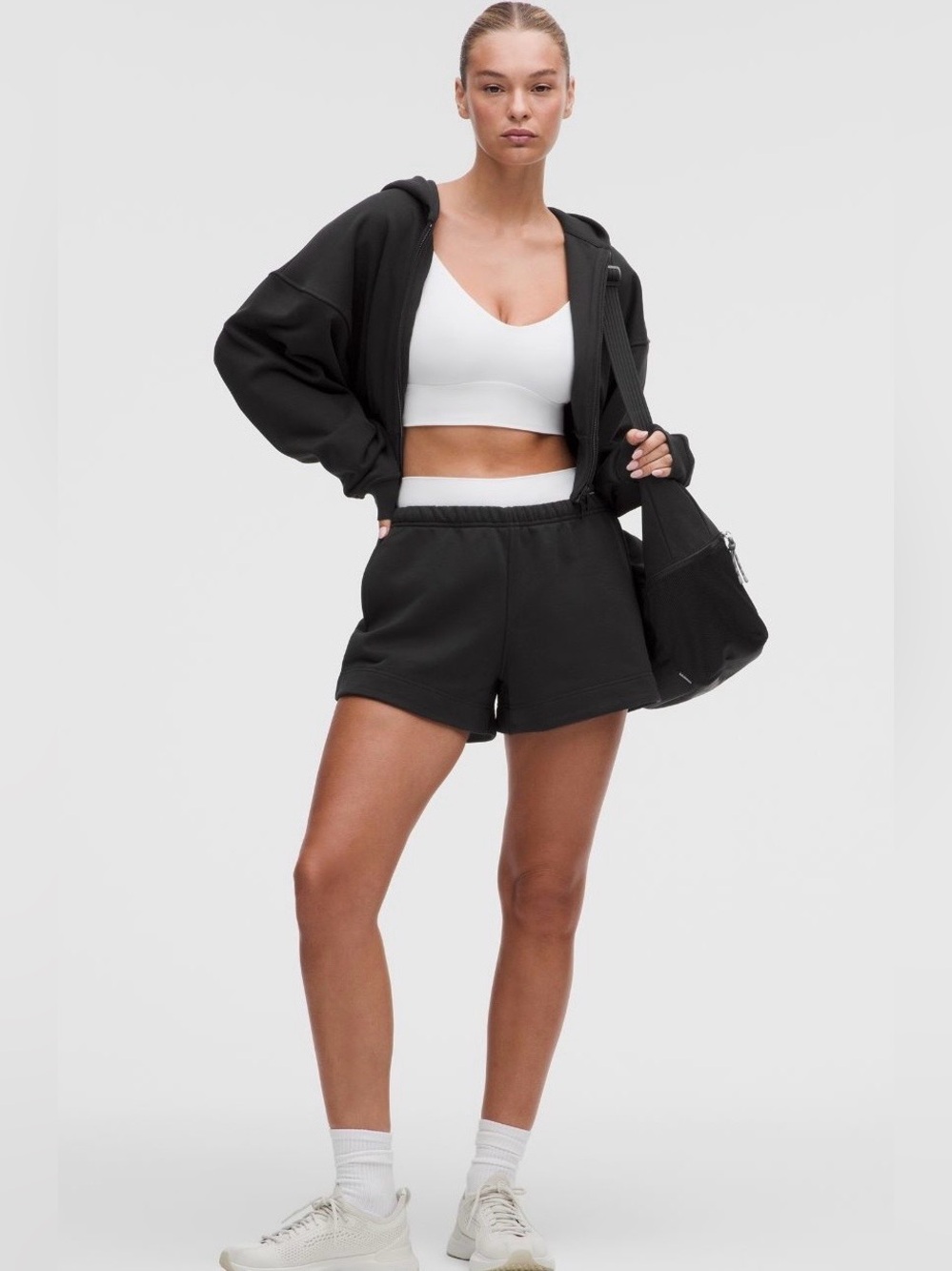 Lululemon French Terry MR Shorts 3.5” in Black Size Large